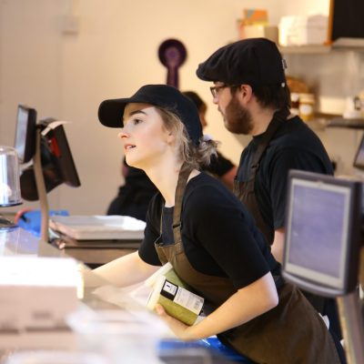 Cannon Hall Farm Shop staff serving customers