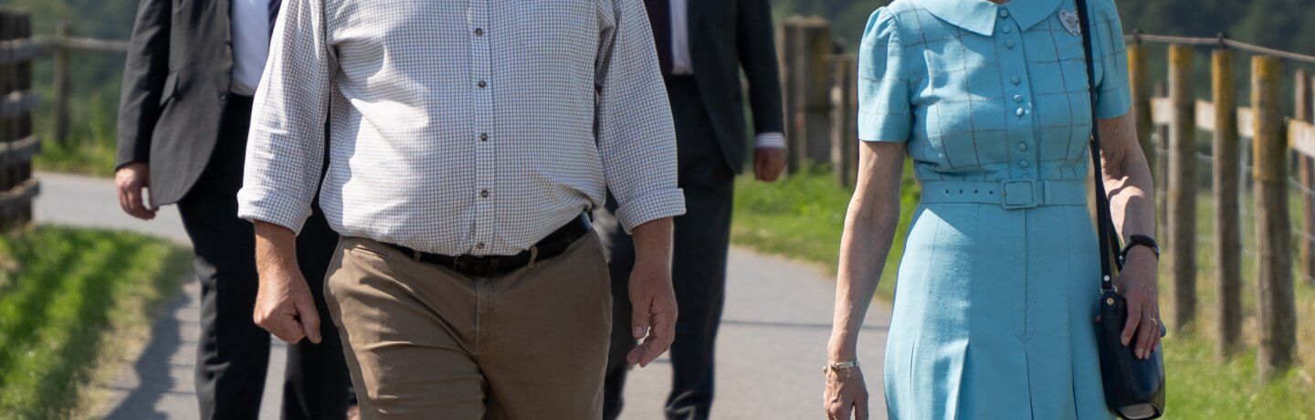 Photo of Princess Ann talking with Robert Nicholson at Cannon Hall Farm